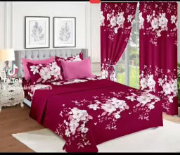 Burgundy Priscilla Collection 8 Pieces Sheet Set