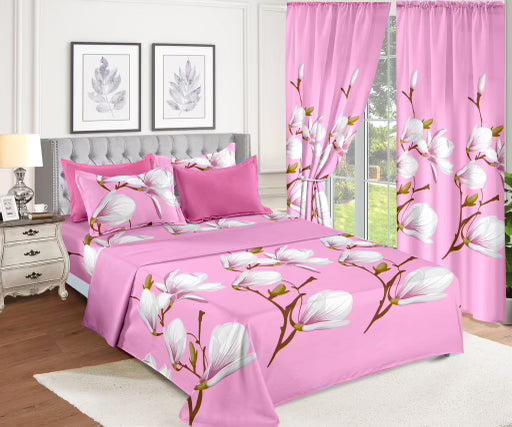 Pink and White Priscilla 8PCS Quilt Set