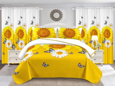 Mustard Yellow Priscilla 5PCS Quilt Set