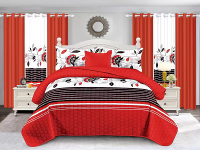 Red Priscilla 10PCS Quilt Set