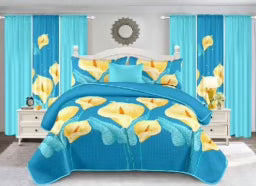 Blue and Yellow Priscilla 10PCS Quilt Set