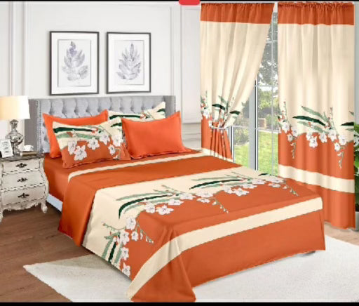 Orange and Tan Collection 8 Pieces Sheet Set